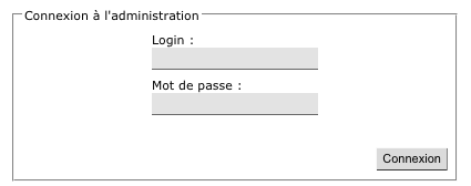Connexion à l'administration
