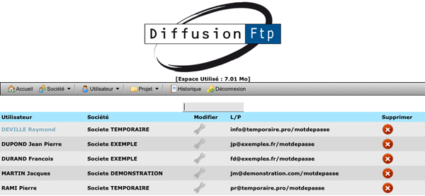 Listing des utilisateurs aprés une recherche