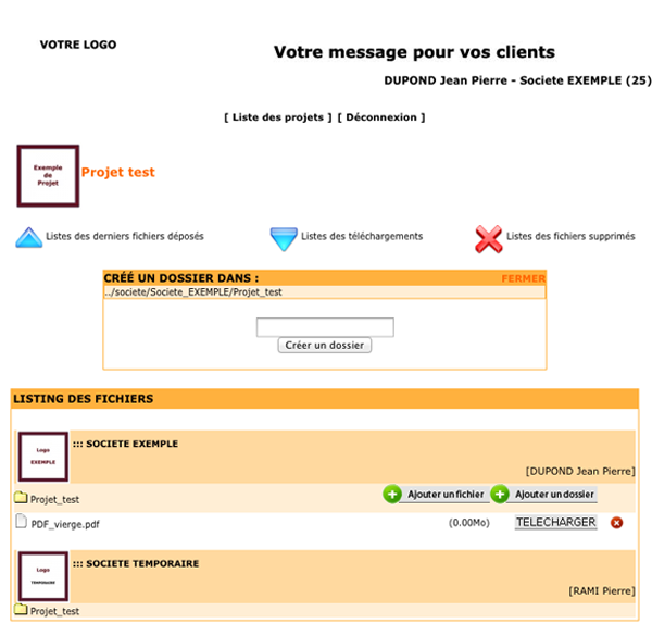 Création d'un dossier